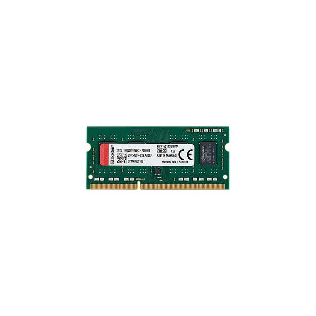Оперативная память Kingston Valueram KVR16S11S8/4WP DDR3 - 1x 4ГБ 1600МГц, для ноутбуков (SO-DIMM), Ret фото 1