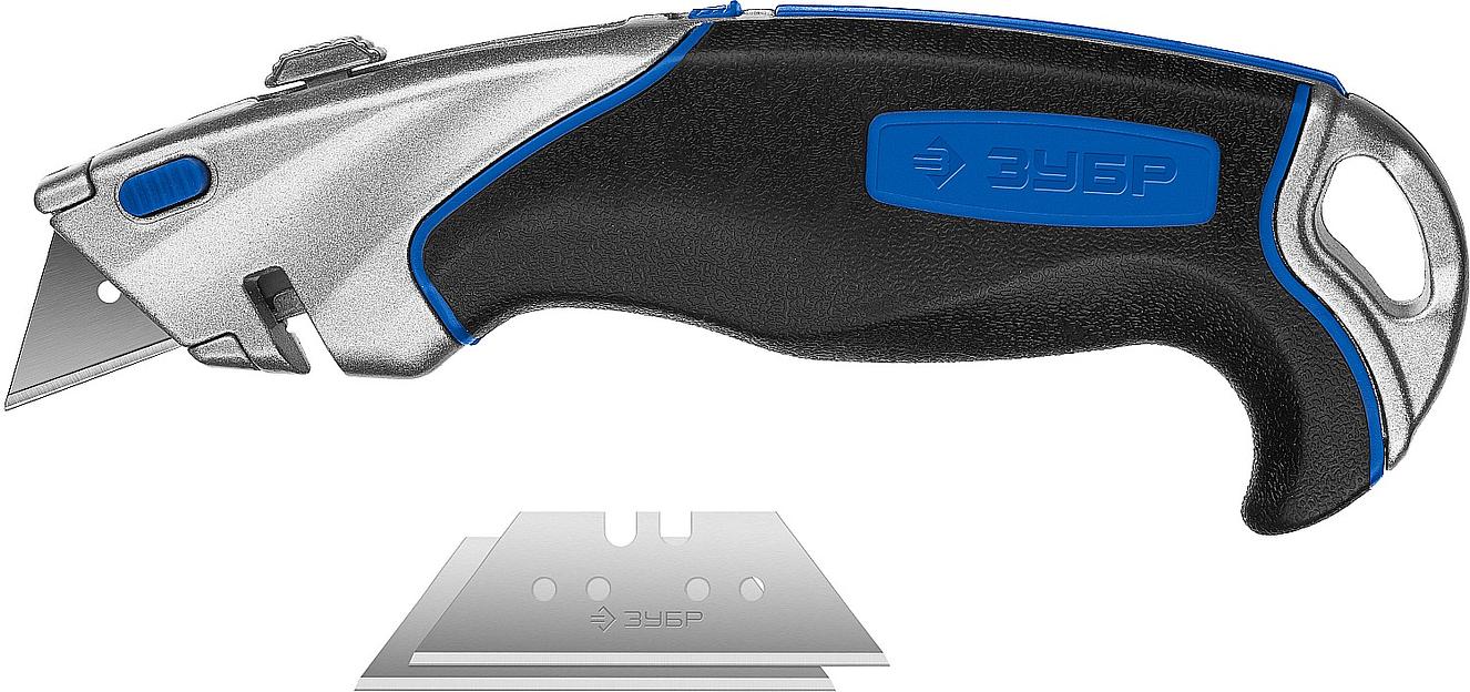 Нож универсальный с автостопом и быстрой заменой лезвий, трап. лезвия А24 фото 1