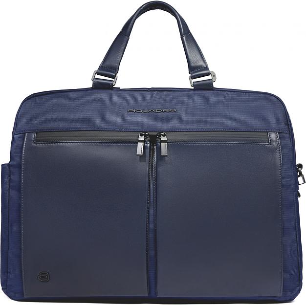 Деловая сумка Piquadro Orion CA6624S136/BLU с отделением для ноутбука синий ткань/натур.кожа фото 1