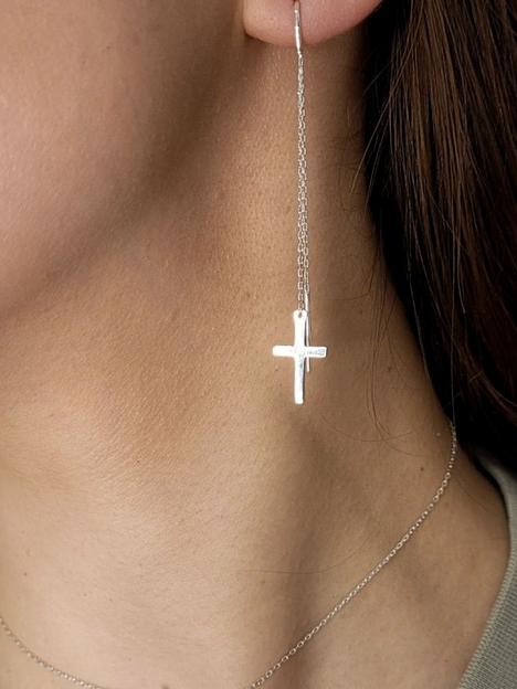 Серебряная цепочка чокер с крестиком фото 1