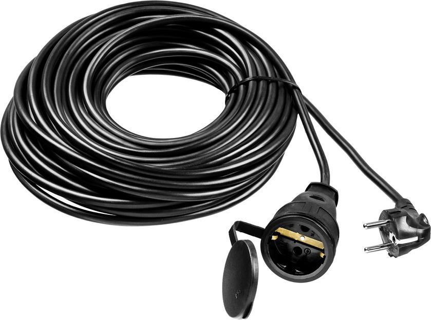 Удлинитель силовой Stayer 55028-20 3x1.5кв.мм 1розет. 20м ПВС без катушки черный фото 1