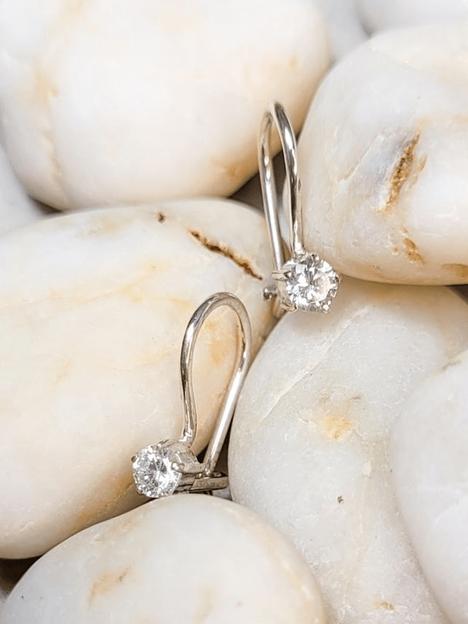 Детские серьги серебряные с фианитом фото 1