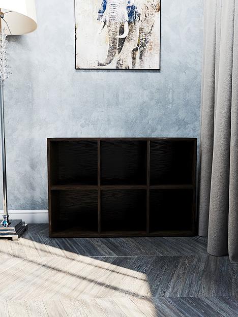 Стеллаж горизонтальный Wood&Stone «Малави» венге 93.4×31.2×62.8 см фото 4