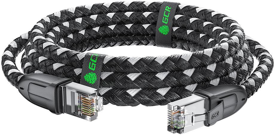 GCR Патч-корд PROF прямой 5.0m, UTP медь кат.6, STRONG черно-белый нейлон, ethernet high speed 10 Гбит/с, T568B, GCR-52779 Greenconnect RJ45(m) - RJ45(m) Cat. 6 UTP нейлон 5.0м чёрно-белый (GCR-52779) фото 6