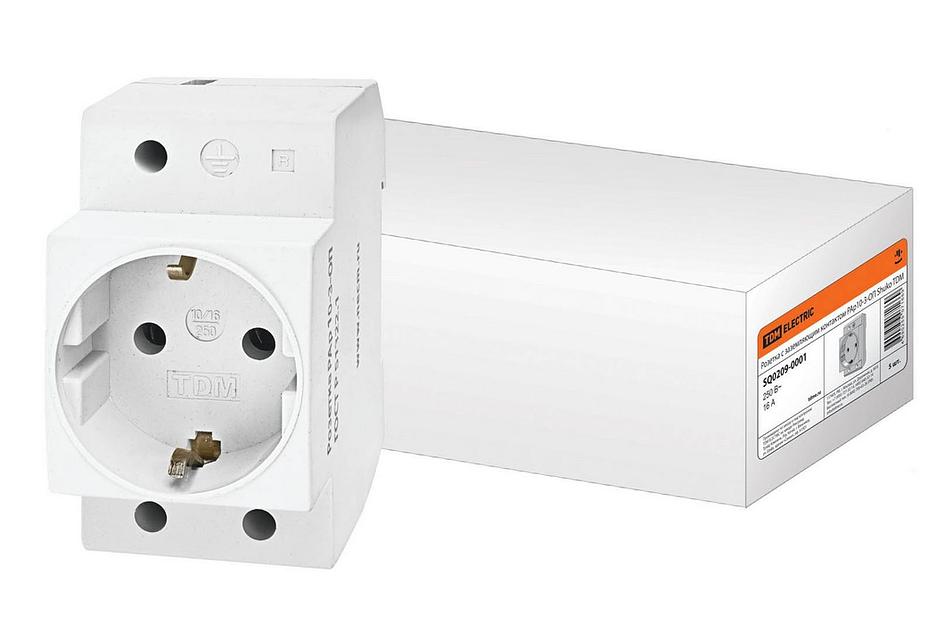 Розетка с заземляющим контактом РАр10-3-ОП Shuko фото 1