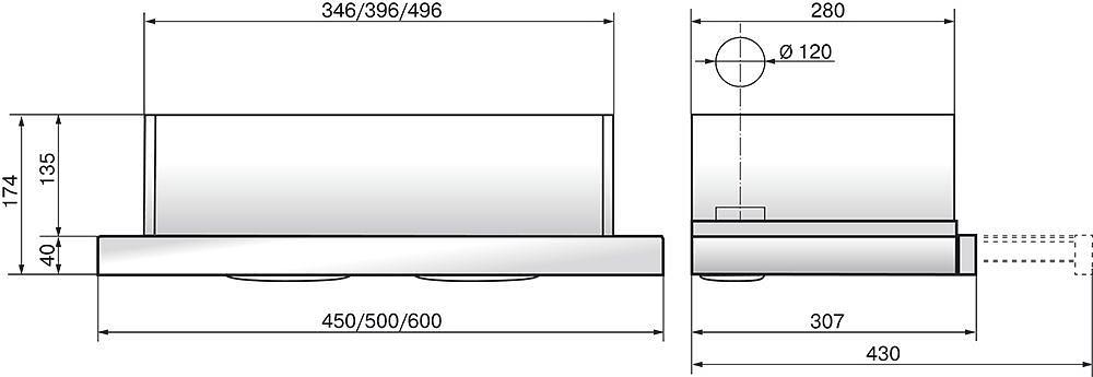Вытяжка встраиваемая Elikor Интегра Glass 50Н-400-В2Д нержавеющая сталь/стекло черное управление: кнопочное (1 мотор) фото 2