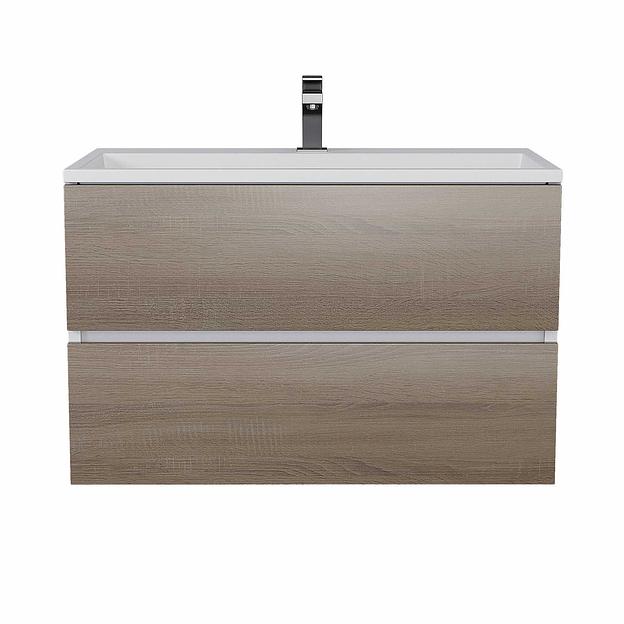 Тумба под раковину для ванной Uperwood Barsa 80 см, подвесная, белая/дуб сонома фото 5