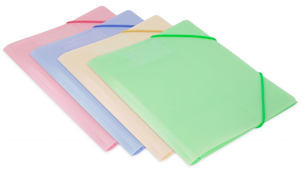 Папка на резинке Бюрократ Gems GEMPR05GRN A4 пластик кор.30мм 0.5мм зеленый турмалин карман для визитки фото 5