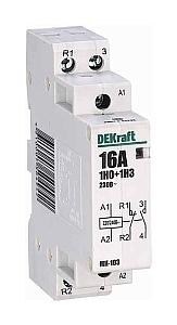 Контактор модульный 1НО+1НЗ 16А 230В МК-103 (18051DEK) DEKraft 18051DEK, 1 шт фото 1