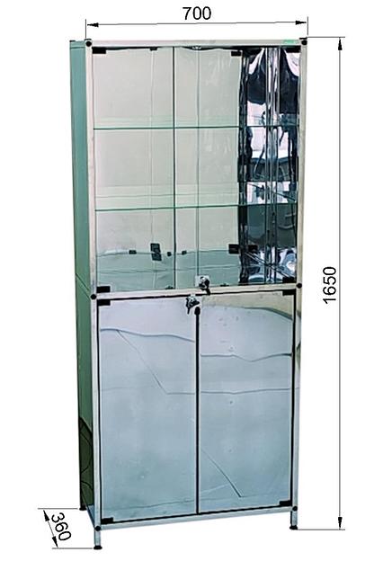 Шкаф медицинский из нержавеющей стали двустворчатый «ЭРГО» Э-114/Н-ШК фото 2