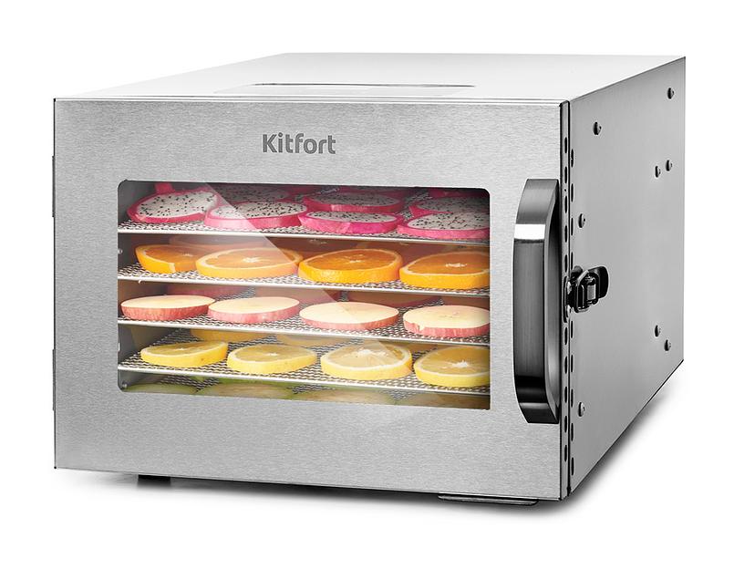 Сушка для фруктов и овощей Kitfort KT-1917 6под. 400Вт нержавеющая сталь фото 1