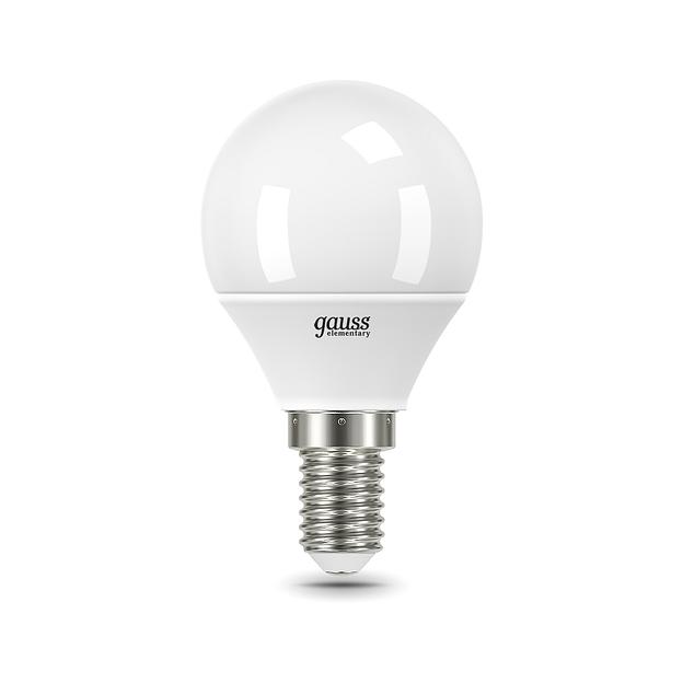 Лампа светодиодная LED 10 Вт 750 лм 6500К AC180-240В E14 шар P45 холодная Elementary фото 1