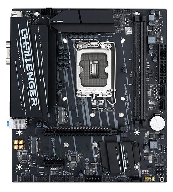 Материнская плата MAXSUN Challenger Z690M, Socket1700, mATX, Retail, 2xDDR4, PCIe4.0, 2xM.2, GLAN, 6xUSB2, 6xUSB3, CPU TDP 125Вт, VGA, HDMI, 2xDP (MSCH-Z690M) фото 1
