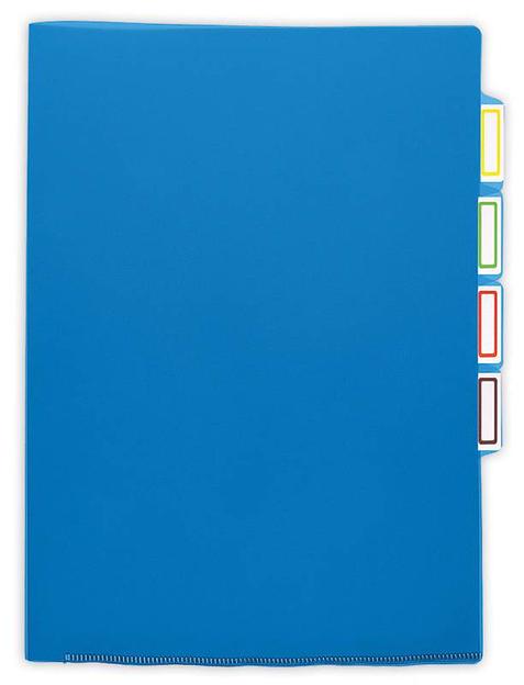 Папка-уголок Бюрократ -E356BLUE 3 уровн. A4 пластик 0.15мм синий фото 1