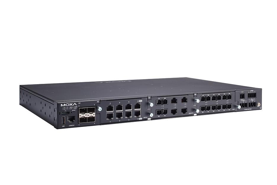 Модульный управляемый коммутатор с 4 портами 100/1000BaseSFP, 3 слотами для модулей Ethernet, 2 изолированными блоками питания (110/220 В перем./пост. тока), с расширенным диапазоном температур фото 1