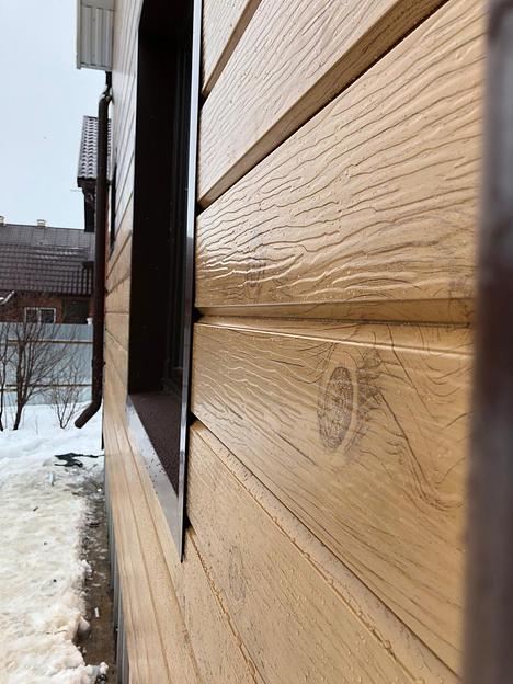 Металлический сайдинг «Евробрус с тиснением» цвет Printech LOG 3D фото 1