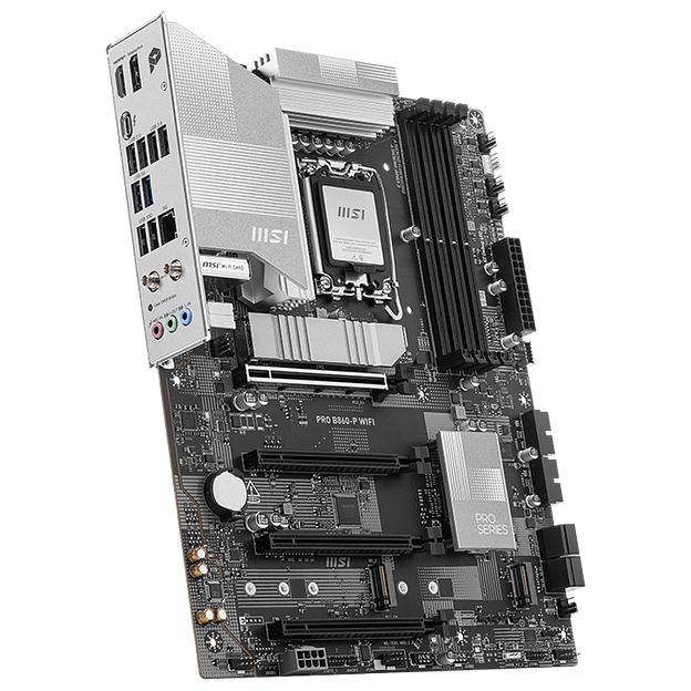 Материнская плата MSI PRO B860-P WIFI B860, LGA1851, 4*DDR5, 4*PCIEx16, 3*M.2, 1*TypeC, 2*USB3.2Gen2, 6*USB3.2Gen1, 8*USB2.0, 4*SATA3.0, 5G, Type-C DP, DP, HDMI, ATX, RTL фото 4