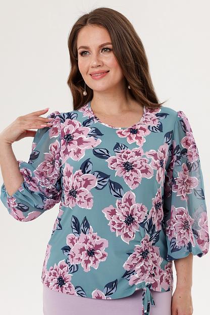 Блузка женская 7021-23/03/Бирюзовый, сиреневый фото 1
