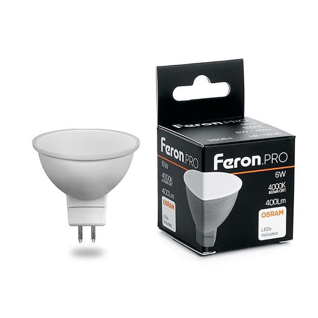 Лампа светодиодная LED 6вт 230в GU5.3 белый Feron.PRO фото 1