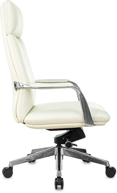 Кресло руководителя Бюрократ _VEGA белый кожа крестов. алюминий фото 3