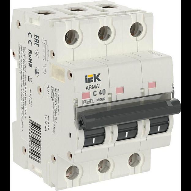 IEK AR-M06N-3-C040 ARMAT Авт. выкл. M06N 3P C 40А фото 1