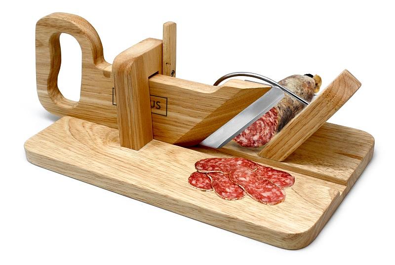 Нож для салями на дерев. подставке 29,5*17,5*13 см. VB /1/6/ фото 1