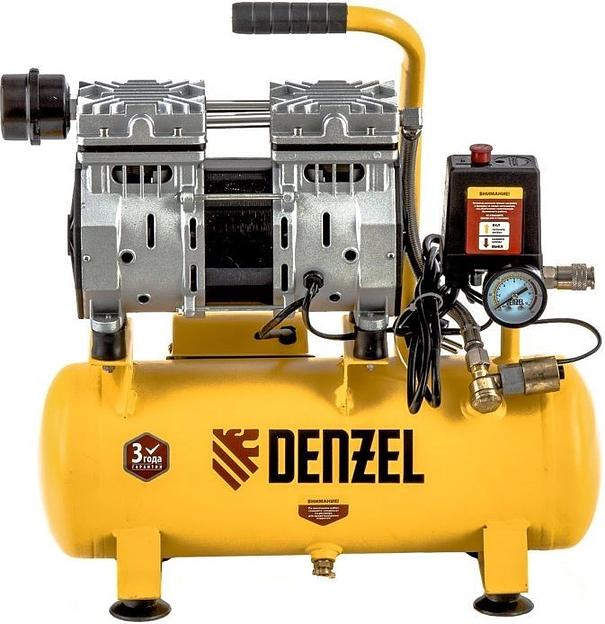 Компрессор DLS650/10 безмаслянный малошумный 650 Вт, 120 л/мин,ресивер 10 л// Denzel фото 1