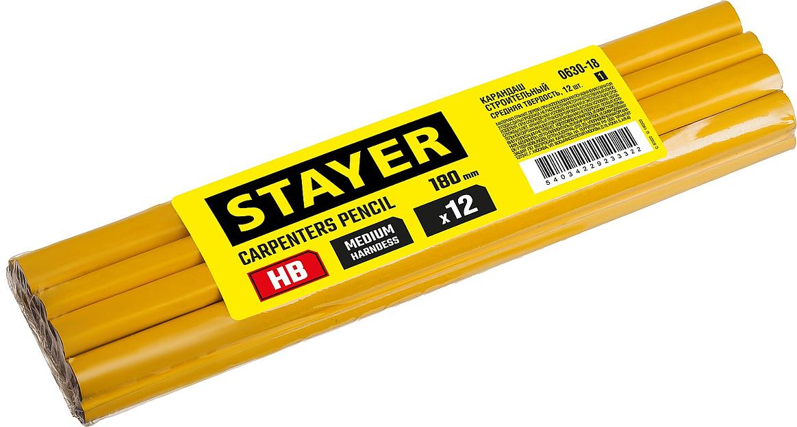 STAYER 180 мм, HB, строительный карандаш плотника (0630-18) фото 4