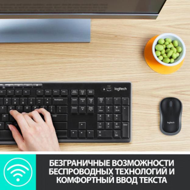Комплект беспроводной клавиатура+мышь Logitech MK270 Black, оригинальная заводская РУС гравировка фото 2