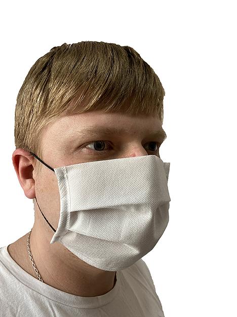 Маска защитная одноразовая 3-х слойная из спанбонда на резинках /100/ фото 1