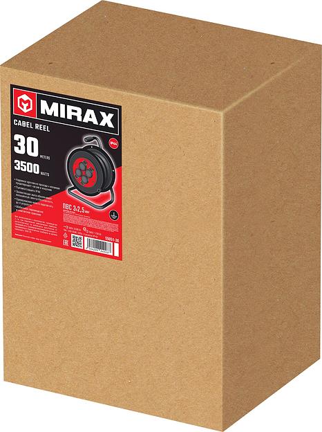 MIRAX ПВС, 3 х 2.5 мм2, 30 м, 3500 Вт, IP44, силовой удлинитель на катушке (55051-30) фото 6
