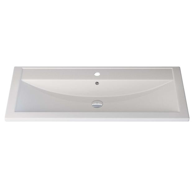 Раковина кварцевая для ванной Uperwood Foster Quartz 100 см, белая матовая, жасмин фото 3