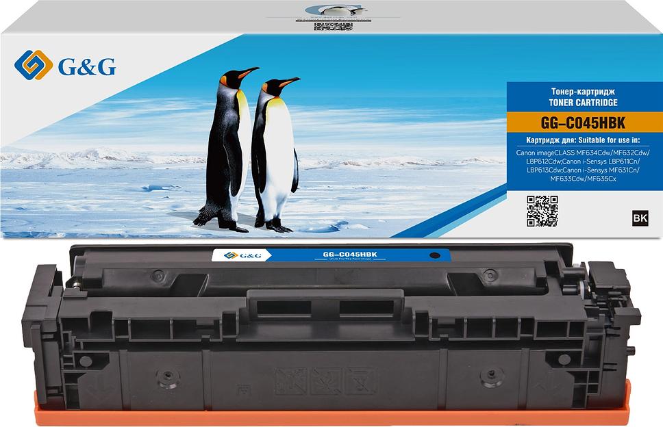 Картридж лазерный G&G GG-C045HBK 045H Black черный (2800стр.) для Canon imageCLASS MF634Cdw/MF632Cdw/LBP612Cdw/i-Sensys LBP611Cn/LBP613Cdw/MF631Cn/MF633Cdw/MF635Cx фото 1