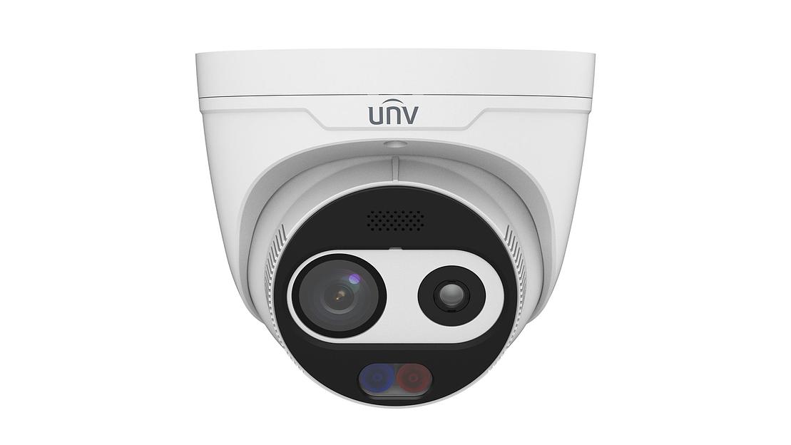 Сетевая тепловизионная купольная видеокамера, Оптический модуль: 1/2.7" матрица, 2688*1520@30к/с, Ultra 265/H.265/ H.264/MJPEG, 3 потока, DC12В(±25%)/PoE(IEEE802.3af), ИК-подсветка до 30м Thermal камера:256*192@30к/с,3,2мм Фиксированный объектив, NETD≤5 фото 1