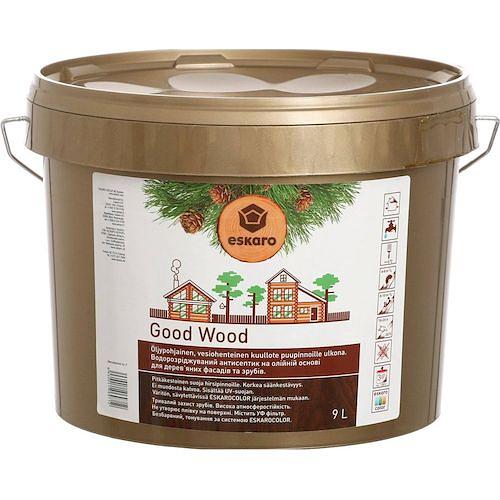 Водоразбавляемый антисептик на масляной основе "Eskaro Good Wood" бесцветный 9л фото 1