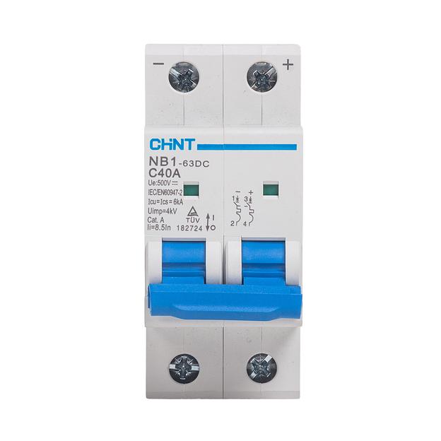 Автоматический выключатель CHINT NB1-63DC 2P 40A DC500B 6kA 182724 фото 2