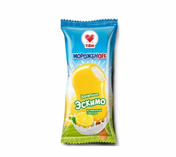 Мороженое эскимо Мороженофф «Ванильное в лимонной глазури» 70 г ОПТ фото 1