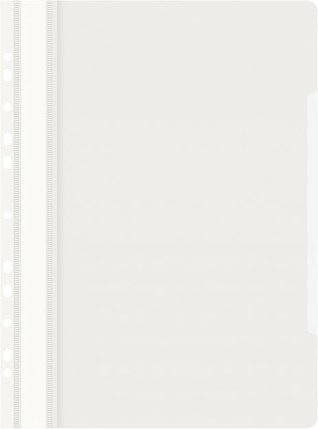 Папка-скоросшиватель Бюрократ PS-P20WH A4 прозрач.верх.лист боков.перф. пластик белый фото 1