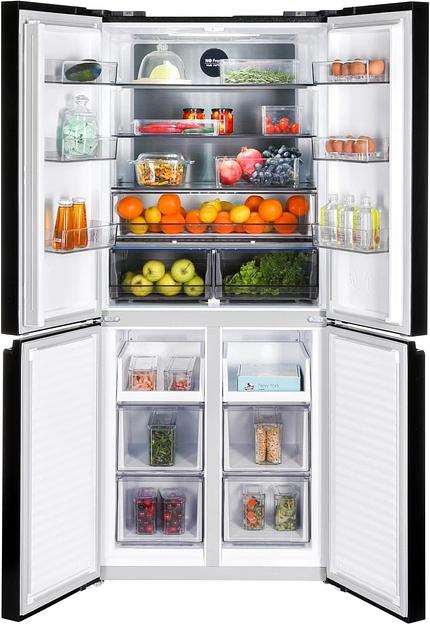 Холодильник Nordfrost RFQ 450 NFGB 3-хкамерн. черный глянц. инвертер фото 1