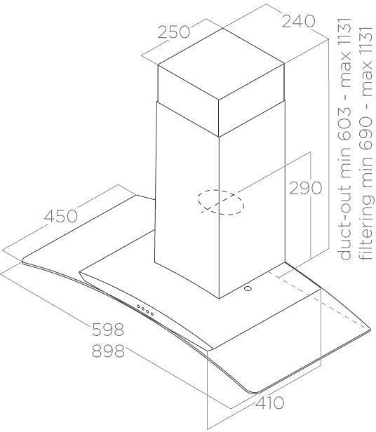Вытяжка каминная Elica Circus IX/A/60 нержавеющая сталь управление: кнопочное (1 мотор) фото 2