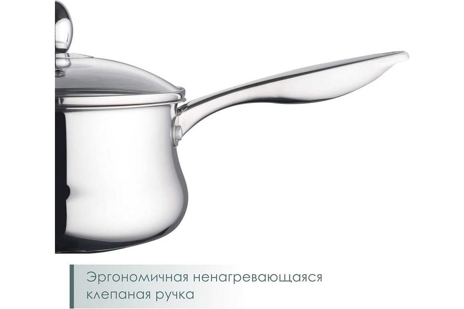 Ковш Bella Cucina «Salerno» 1,9 л со стеклянной крышкой 16 см, арт.BC-2134 ОПТ фото 4