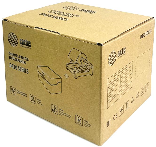 Термопринтер Cactus CS-TP-D420U 203dpi 160мм/с/USB для печ.этик. черный фото 6
