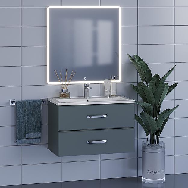 Тумба под раковину для ванной Uperwood Foster 80 см, подвесная, серый графит фото 5