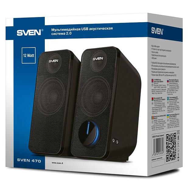 SVEN 470, чёрный, USB, акустическая система 2.0, мощность 2x6 Вт(RMS) SVEN 470 (SV-016326) фото 8