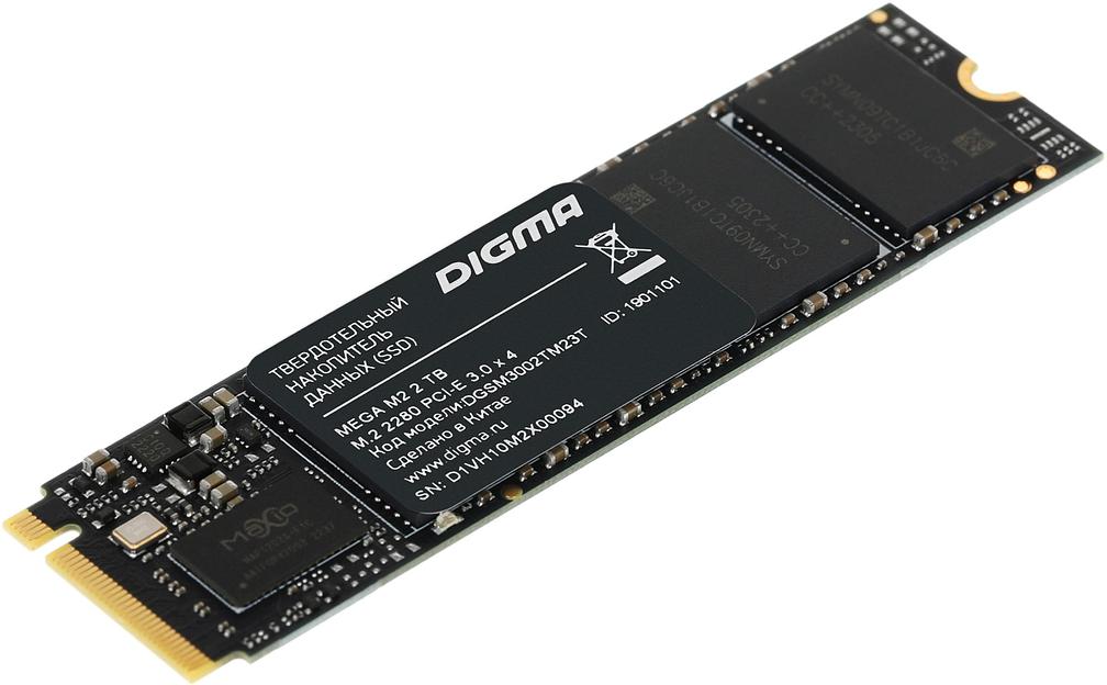 Накопитель SSD Digma PCIe 3.0 x4 2TB DGSM3002TM23T Mega M2 M.2 2280 фото 1