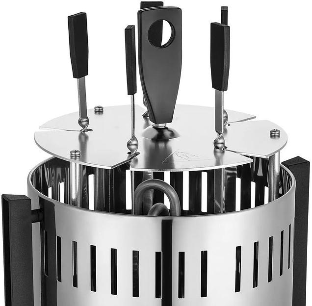 Шашлычница электрическая Kitfort КТ-1408 900Вт нержавеющая сталь/желтый фото 6