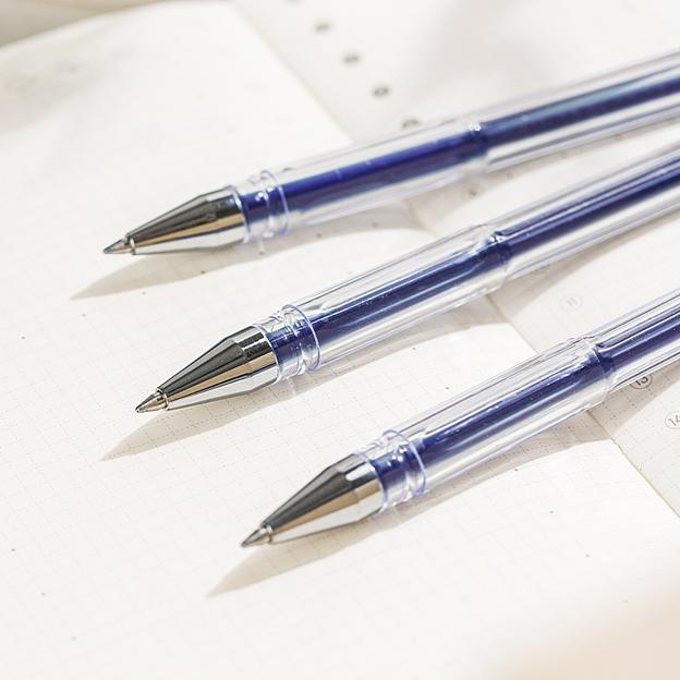 Ручка гелев. Deli EveryU EG82-BL прозрачный d=0.7мм син. черн. 1стерж. кругл. фото 2