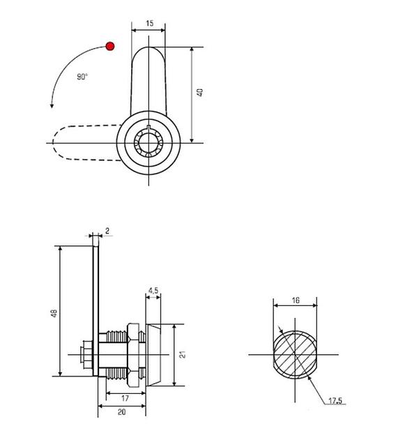 Тубулярный замок 20 мм 90° с трубчатым ключом ТЗ 029 фото 2