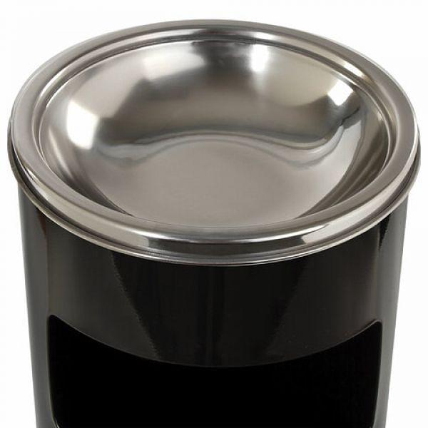 Урна с пепельницей 27 литров, 600х250 мм, нержавеющая сталь, черная, ЛАЙМА "Профессионал" (606300) фото 2