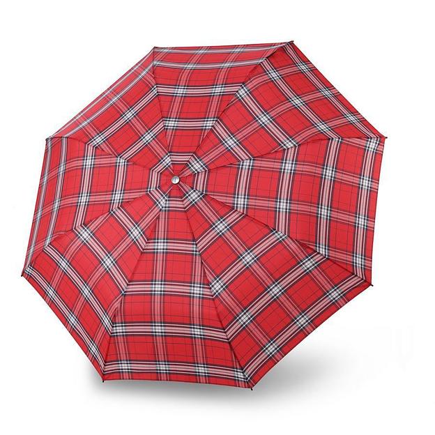 Зонт Knirps автомат T.201 Medium Duomatic CHECK RED AND NAVY 95 3201 5191 фото 1